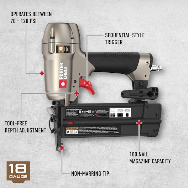 18-Gauge Pneumatic Brad Nailer Kit