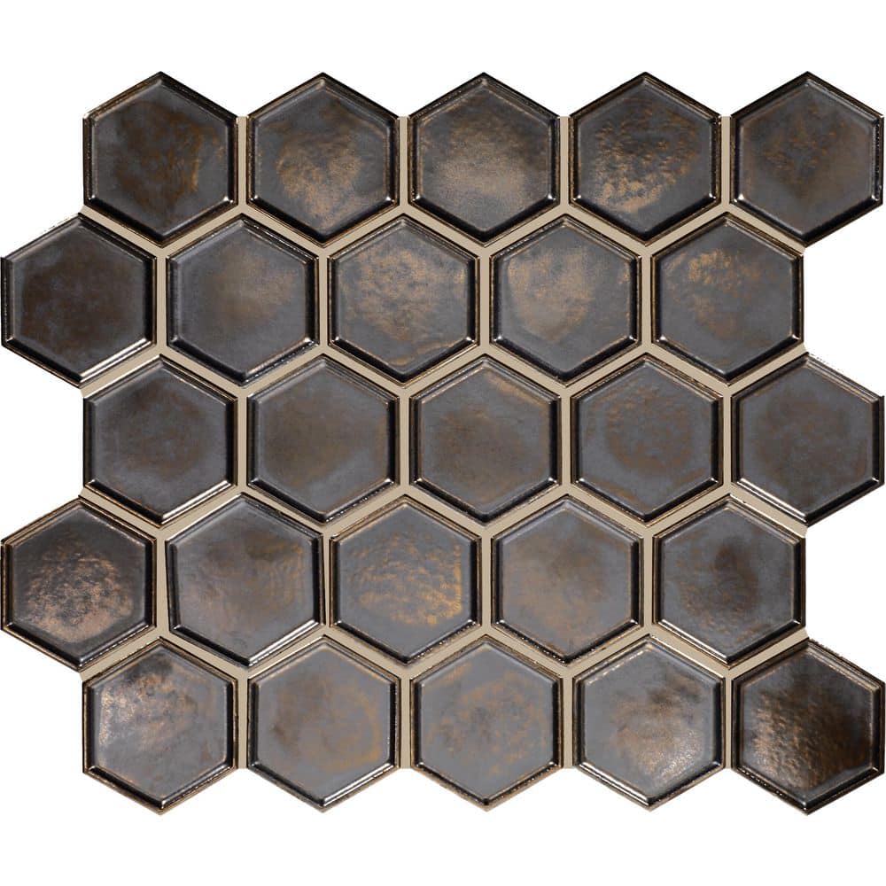 Daltile Artefino Jewel Antiqued Brass 12 in. x 14 in. Satin