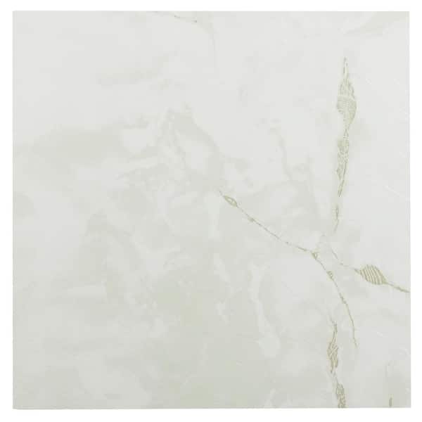 ACHIM Sterling Classic White Stone 12 in. x 12 in. Peel and Stick Vinyl Tile (20 sq. ft. / case)