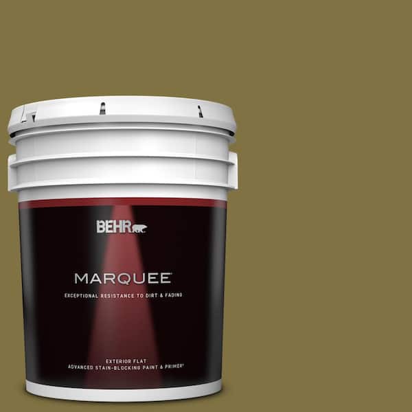 BEHR MARQUEE 5 gal. #S-H-390 Italian Olive Flat Exterior Paint & Primer