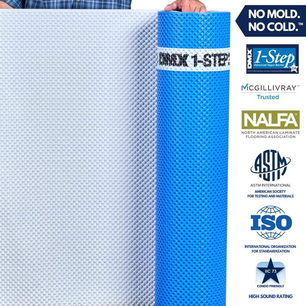 DMX 1-STEP 2.0 100 sq. ft. 3.6 ft. x 29 ft. x 5/.32 in. Underlayment for  Vinyl Planks, Laminate and Engineered Hardwood Floors DMX 1-Step 2.0 - The  Home Depot