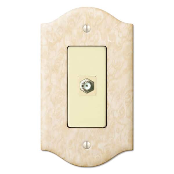 Creative Accents 1 Gang Toggle Steel Video Connector Decorative Wall Plate - Satin Honey