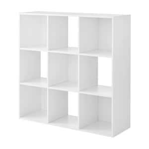 36 in. H x 36 in. W x 12 in. D White 9- Cube Organizer