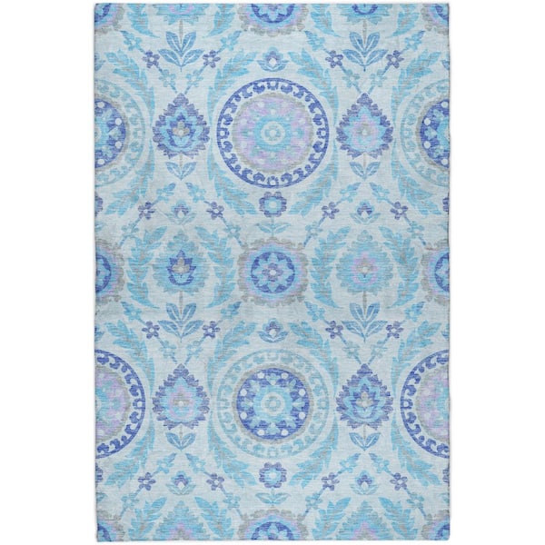 Dream Shag Premium Machine Washable Abstract ADS751 Sky 9 ft. x 12 ft. Area Rug