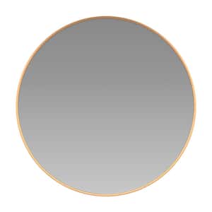 30 in. W x 30 in. H Modern Round Gold Wall Mounted Mirror