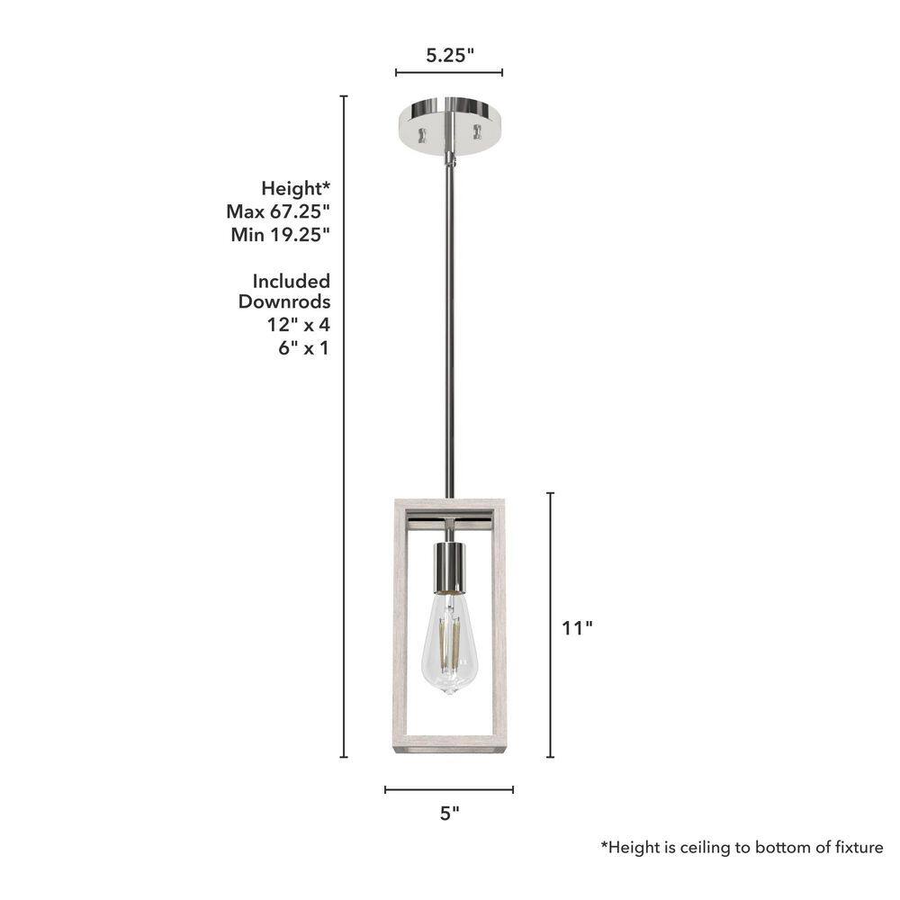 Chrome Distressed White Glass LED Mini Pendant Light