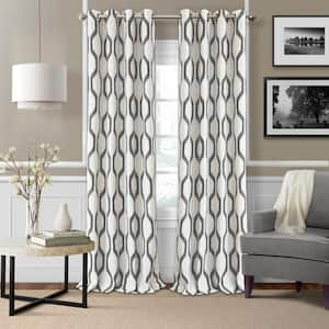 Slate Gray Ikat Blackout Curtain - 52 in. W x 84 in. L