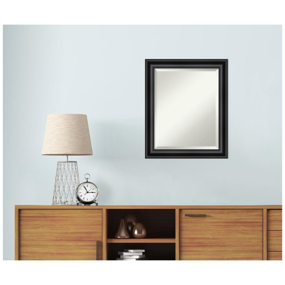 Black Beveled Rectangular Wall Mirror with Polystyrene Frame