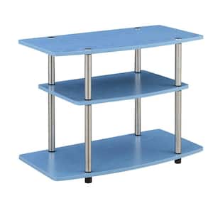 Design2Go 31.5 in. W Blue TV Stand with 3-Tiers fits up to a 32 in. TV