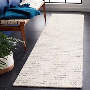 Abstract Ivory/Blue 2 ft. x 8 ft. Speckled Runner Rug