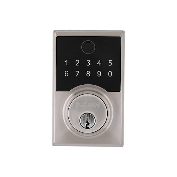 Square Satin Nickel Fingerprint Electronic Keypad Deadbolt