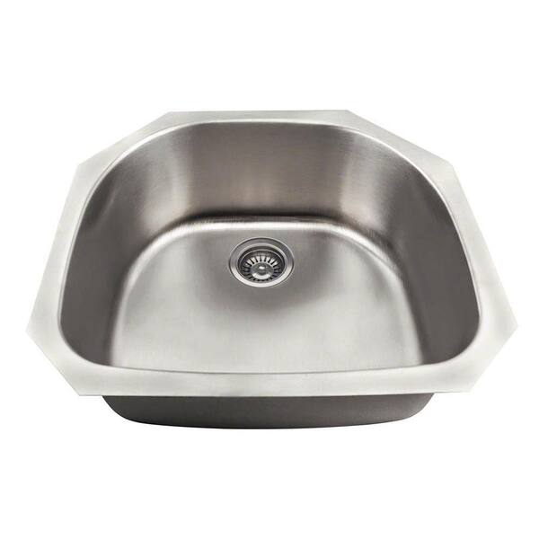 Polaris Sinks Undermount Stainless Steel 24 in. Single Bowl Kitchen Sink Kit