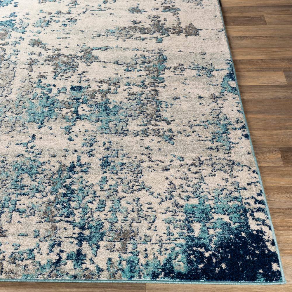 Livabliss Blue and Aqua Abstract Runner Rug, 2'7" x 10'3"