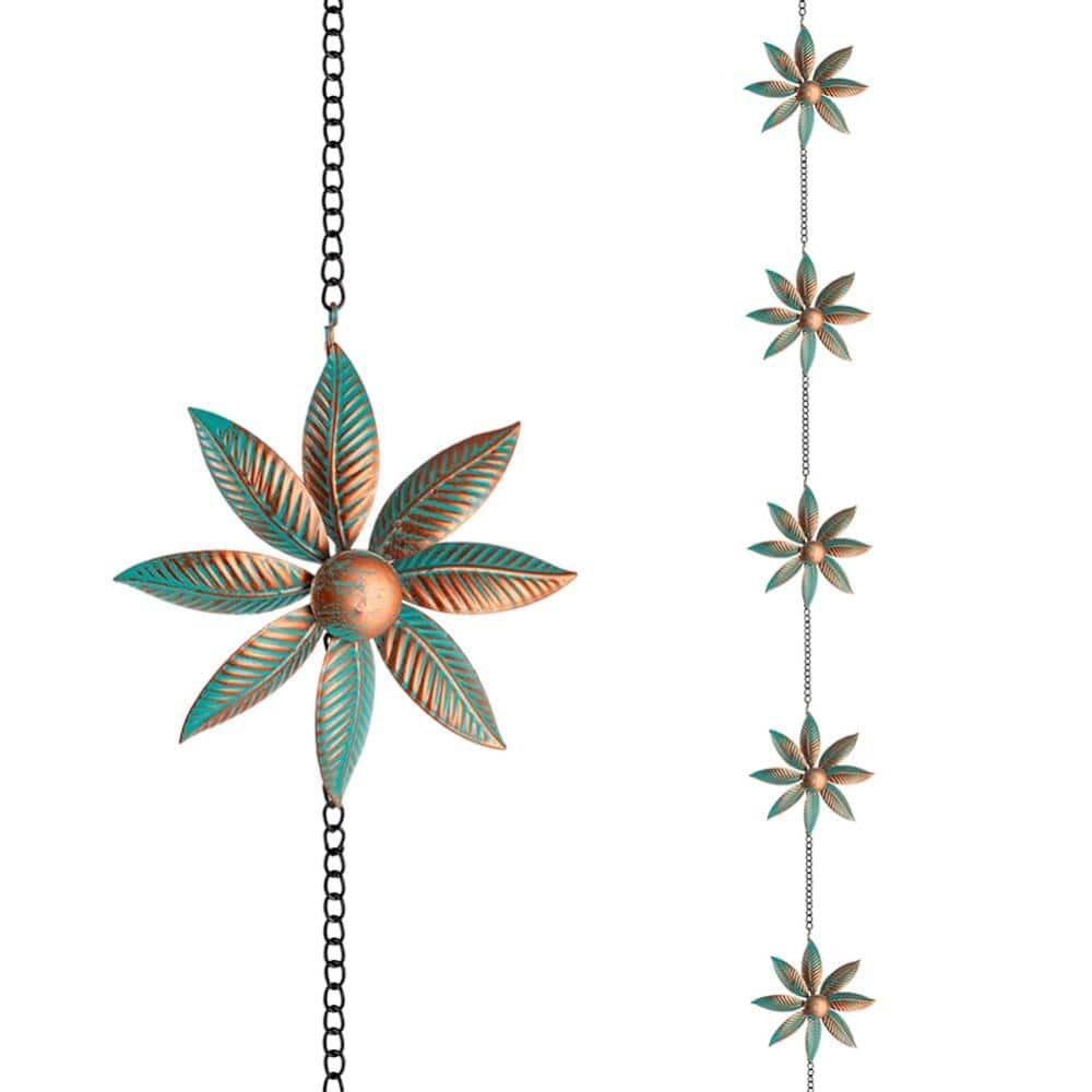 7.97 ft Rain Chain Decorative Flower Bronze 8-Cup price history on PriceWatchPro