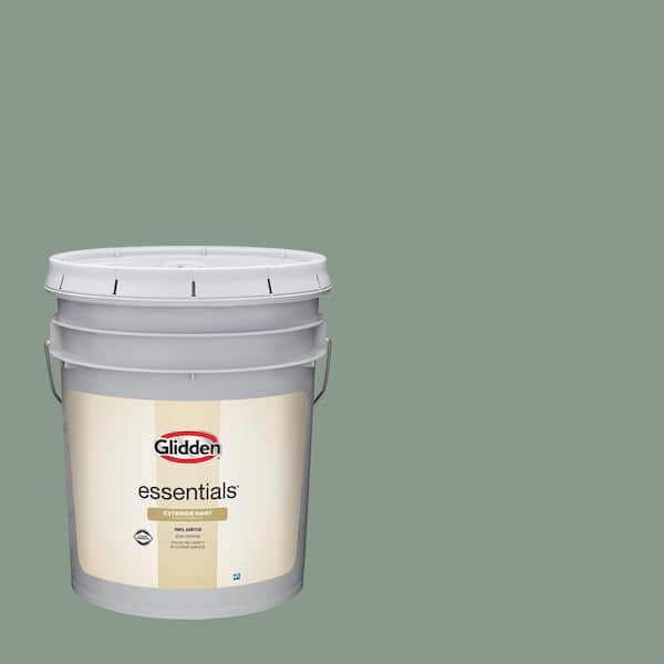 Glidden Essentials 5 gal. PPG1128-6 Thyme Green Flat Exterior