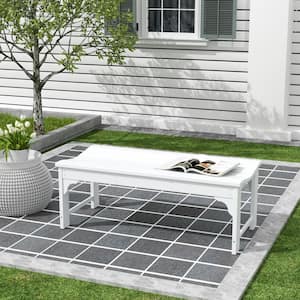 Parkside White Outdoor All-Weather Backless Bench