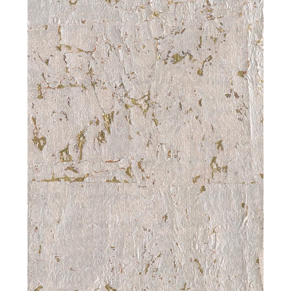 Pearl and Gold Vinyl Grasscloth Wallpaper Roll