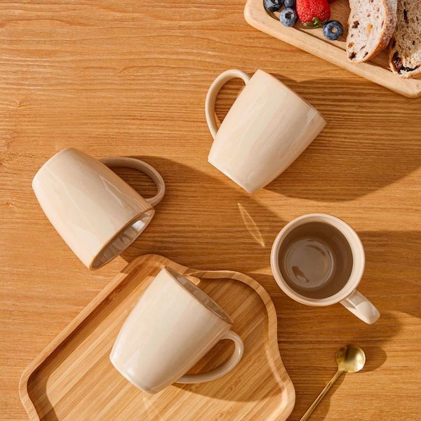 vancasso 12 oz. Brown Stoneware Coffee Mug (Set of 4) Tea Coffee Cups with  Handle Drinkware Set for Cocoa Milk/Latte/Cappuccino VC-PLA-SMBN-4XBZ - The  Home Depot