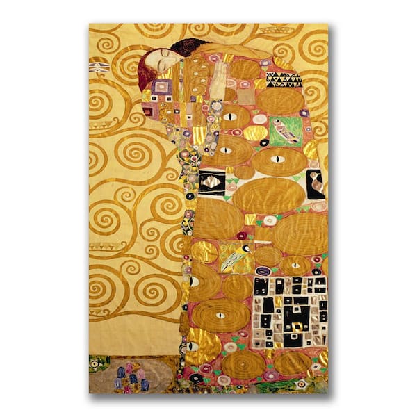 Fulfillment by Gustav Klimt Floater Frame Abstract Wall Art 24 in. x 32 in.