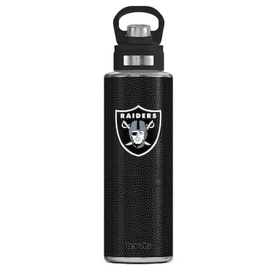 NFL LV RAIDER LOGO BK 40OZ Wide Mouth Water Bottle Powder Coated Stainless Steel Standard Lid
