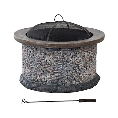 Stone Wood Burning Fire Pits Fire Pits The Home Depot