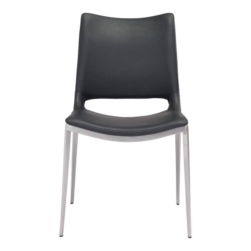 High Black Metal Retro Dining Side Chair Set