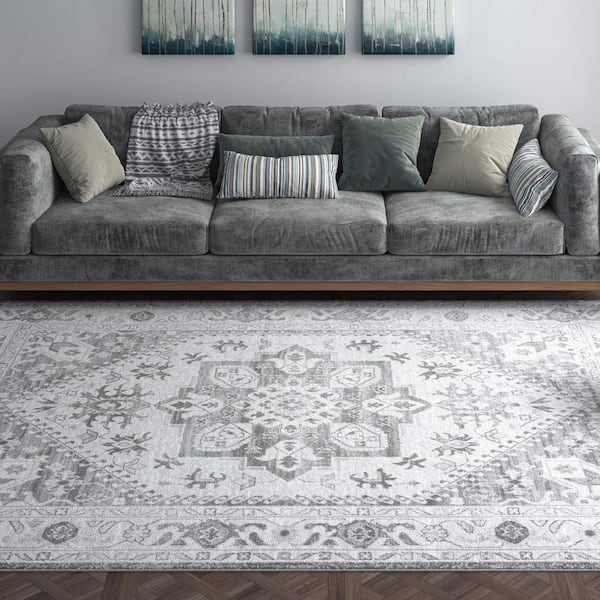Nexus Medallion Gray 8 ft. x 10 ft. Indoor Area Rug