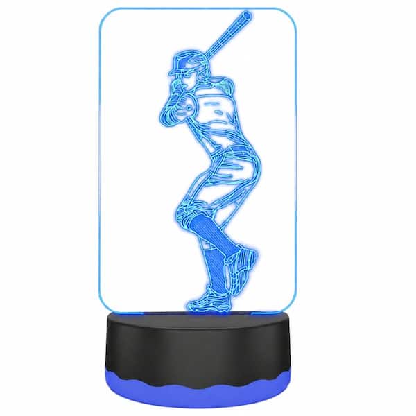 3D Baseball Night Light Set of 3 Sports LED Lamps with 16 Color Options Remote and Touch Control Decor