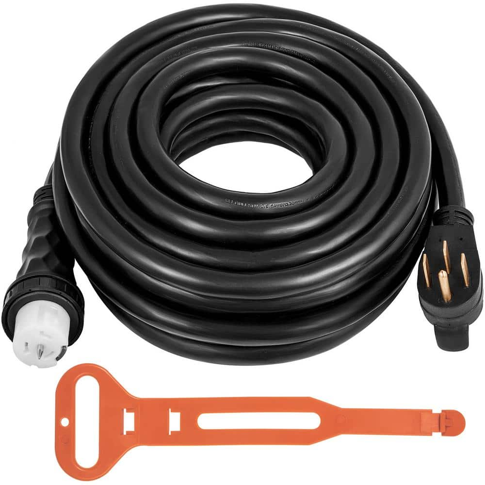 SEEUTEK 25 ft. 10/4 50 Amp Generator Extension Cord 4 Prong 125-Volt  Indoor/Outdoor Extension Cord L14-50 with Lighted End Black BZ-1402 - The  Home Depot