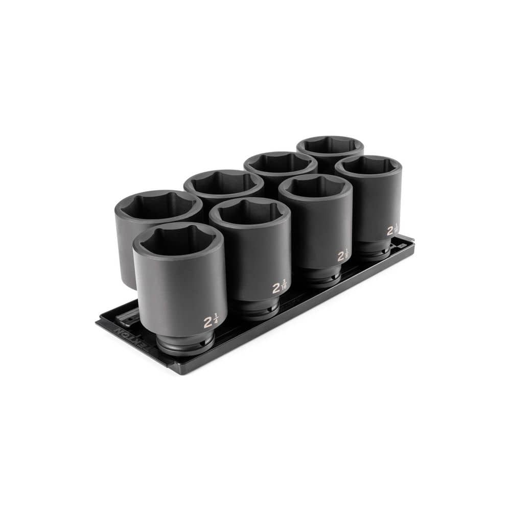 Tekton 3/4 in. Drive Deep 6-Point Socket Set with Rails and Tray, 8-Piece (2-1/16 - 2-1/2 in.)