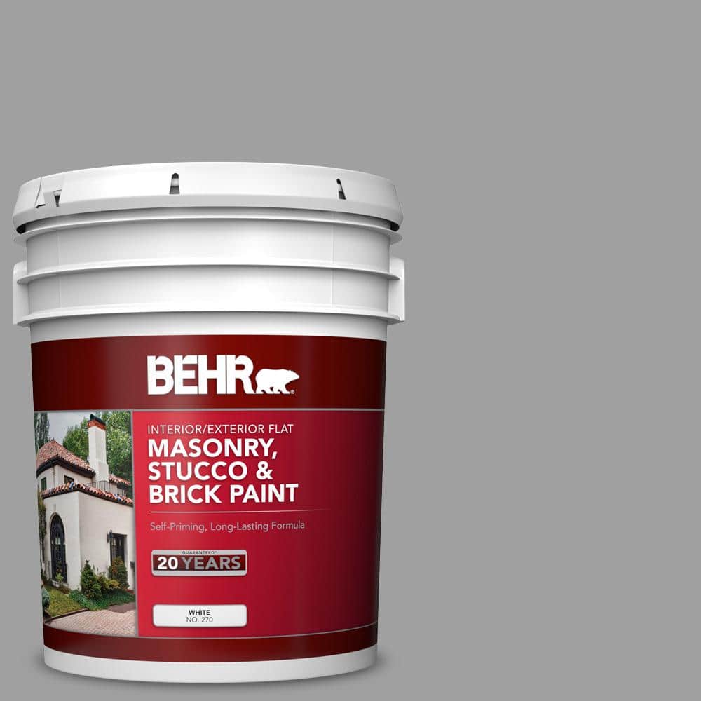 5 gal. #PPU26-06 Elemental Gray Flat Masonry, Stucco and Brick Interior/Ext