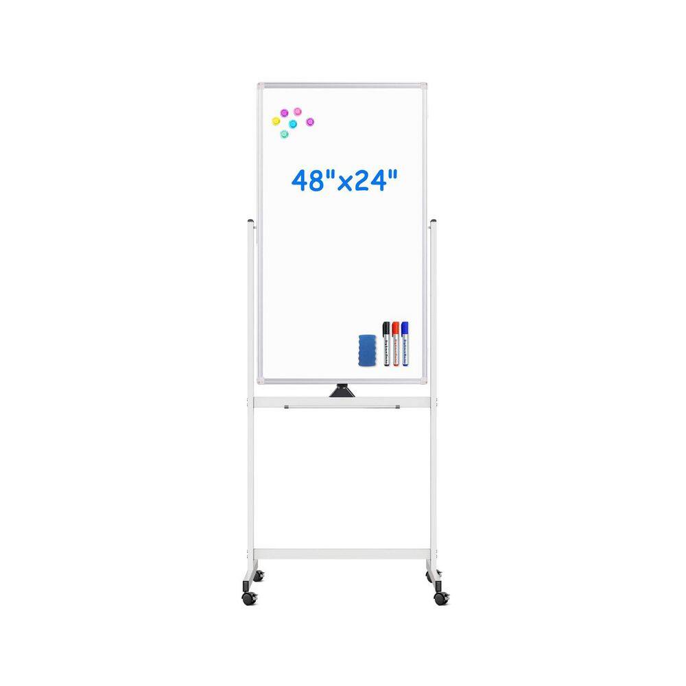Mobile Bulletin Boards, 48 x 24 Double Sided Dry Erase Board Rolling Whiteboard Aluminum Frame Whiteboard on Wheels price history on PriceWatchPro