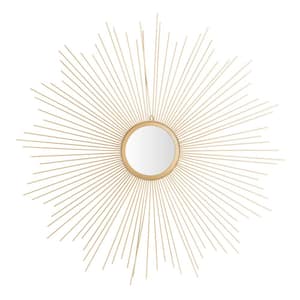 Large Sunburst Gold Novelty Mirror (40.8 in. H x 40.8 in. W)