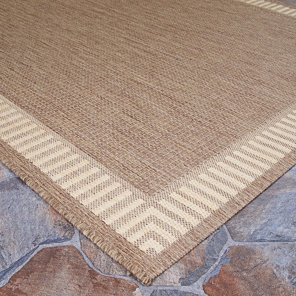 Couristan Recife Wicker Stitch Cocoa-Natural 6 ft. x 9 ft. Indoor