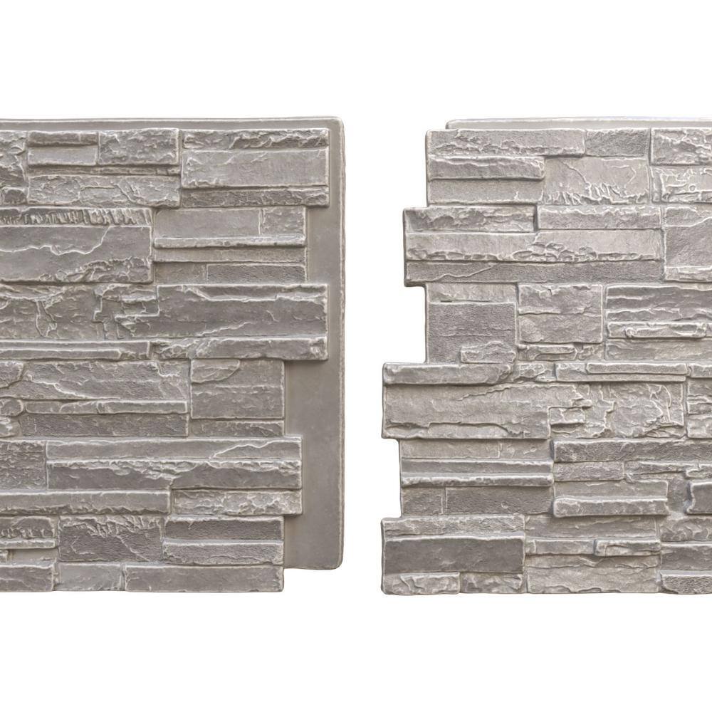 Grey Granite Faux Stone Wall Paneling 24.75" x 48.625"