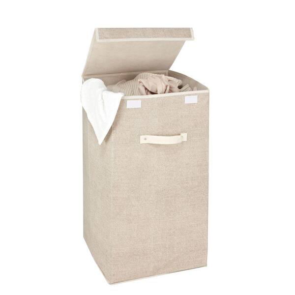 Simplify Single Laundry Hamper in Faux Jute 25431FEJ The Home Depot