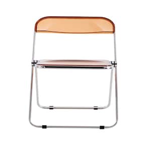 Yellow Clear Transparent Pc Plastic Folding Chair (Set of 2)