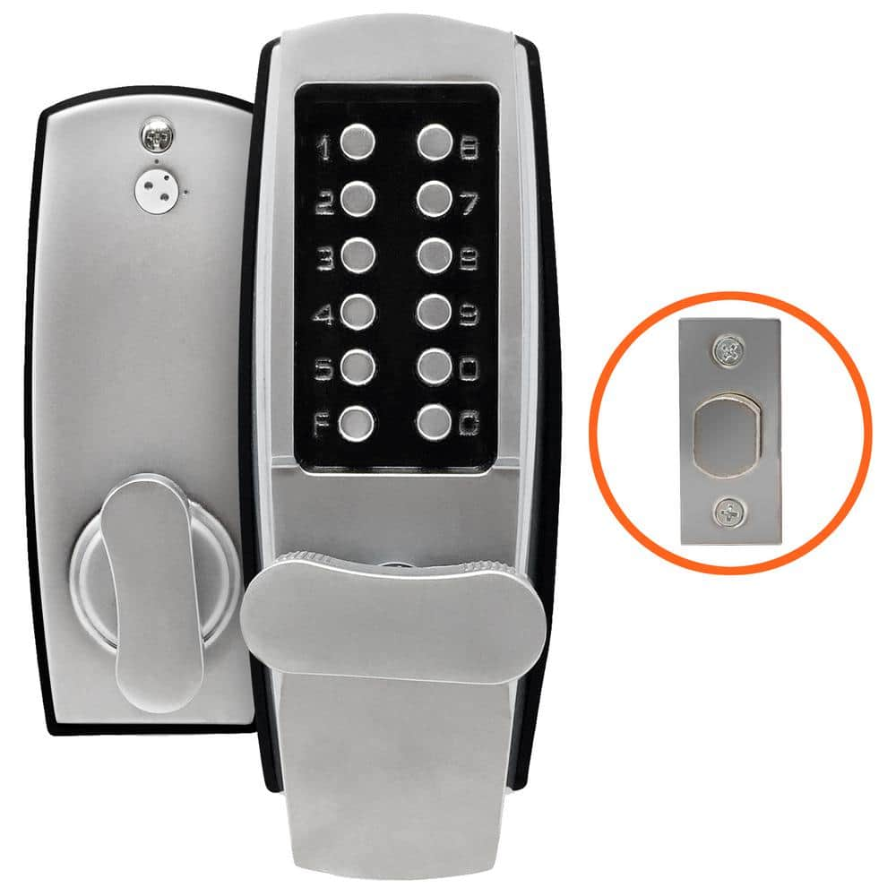 Premier Lock Satin Chrome Right-Handed Heavy-Duty Mechanical Push-Button Deadbolt