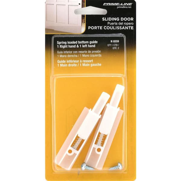 Prime-Line White Plastic, Sliding Panel Door Bottom Guides (2-pack