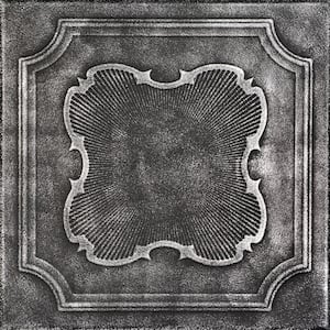 Coronado Black Silver 1.6 ft. x 1.6 ft. Decorative Foam Glue Up Ceiling Tile (21.6 sq. ft./case)