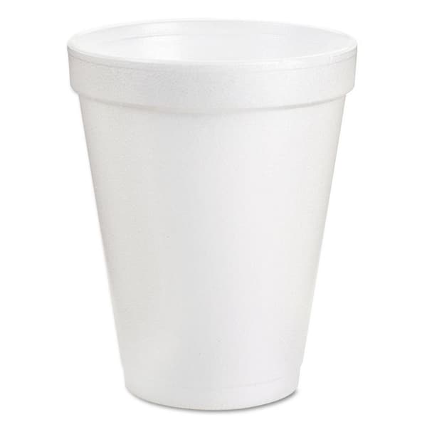 DART 6 oz. White Disposable Foam Cups, 25/Bag, 40 Bags/Carton