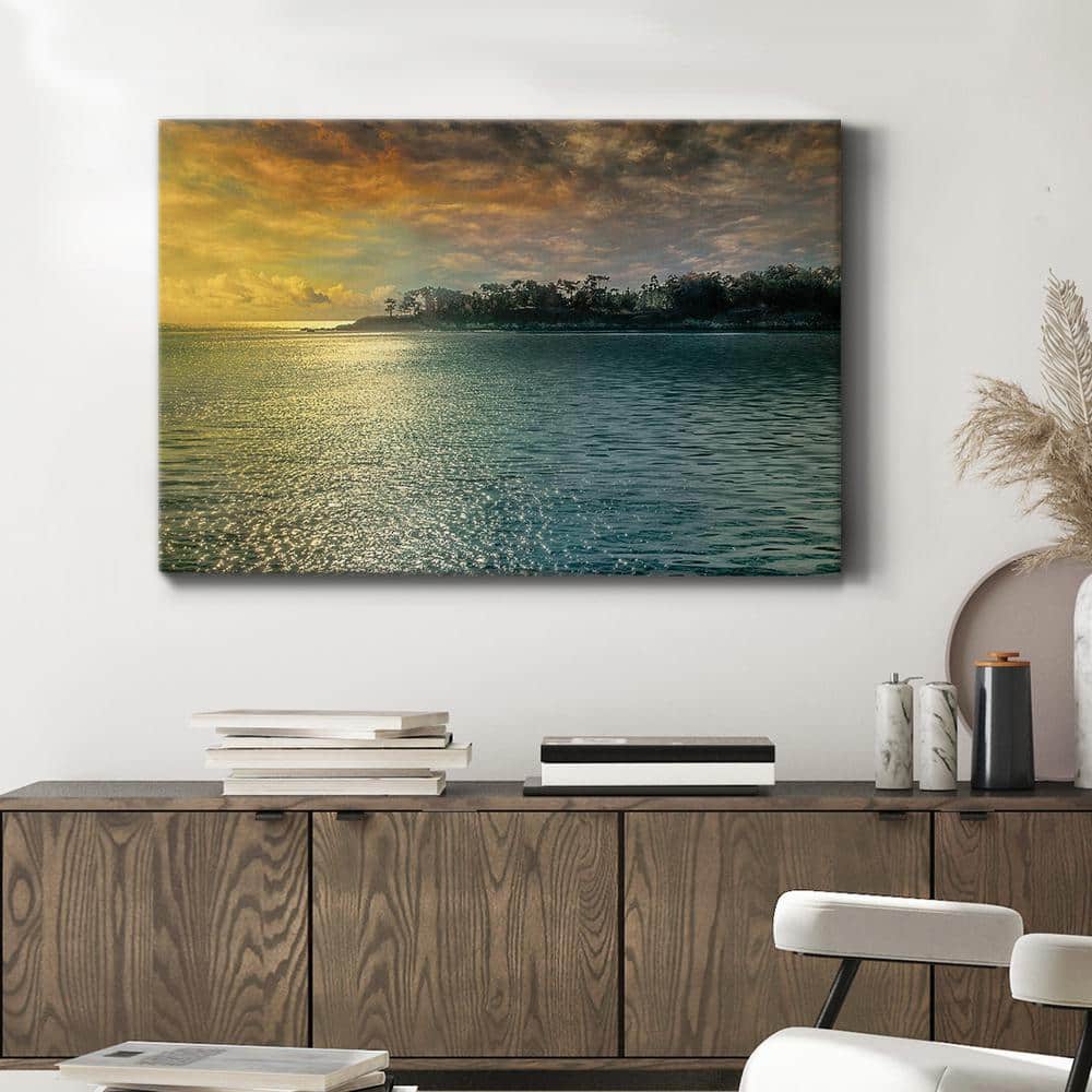 Mystic Island Scenic Landscape Multi Colored Canvas Wall Art 36 in.