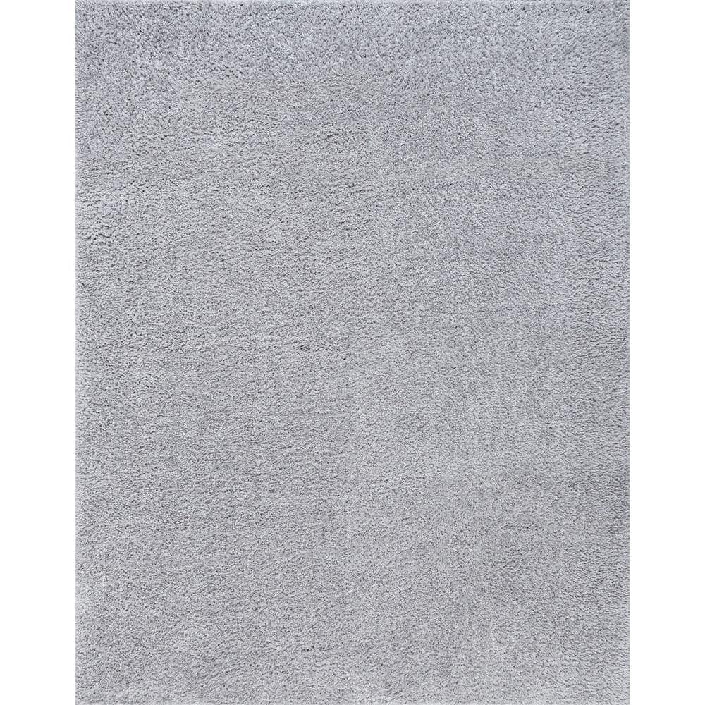 Tayse Rugs Soho Shag Silver 7 ft. 10 in. x 10 ft. 2 in. Indoor Area Rug ...