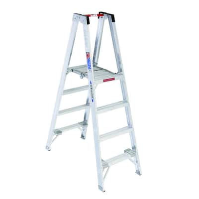 10 ft. Reach Aluminum Platform Twin Step Ladder with 300 lb. Load Capacity Type IA Duty Rating