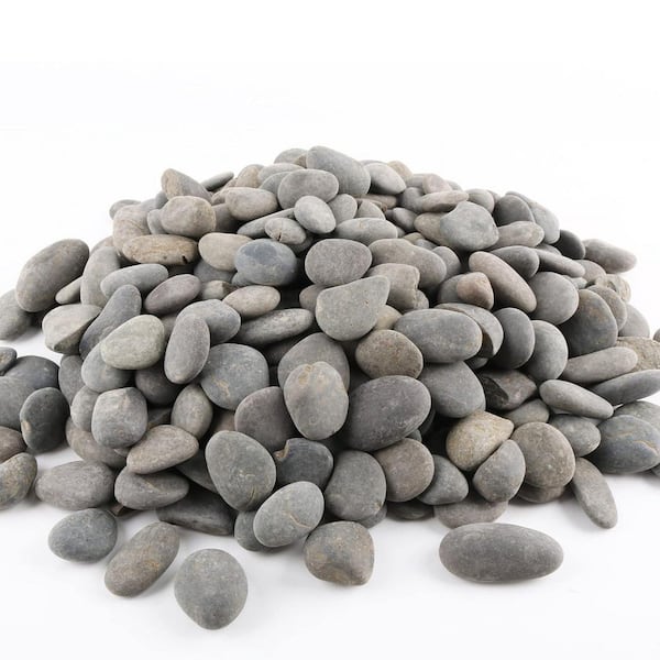 Natural River Rocks Gray Mexican Beach Pebble for Garden and Landscaping, 18 lbs. Bag
