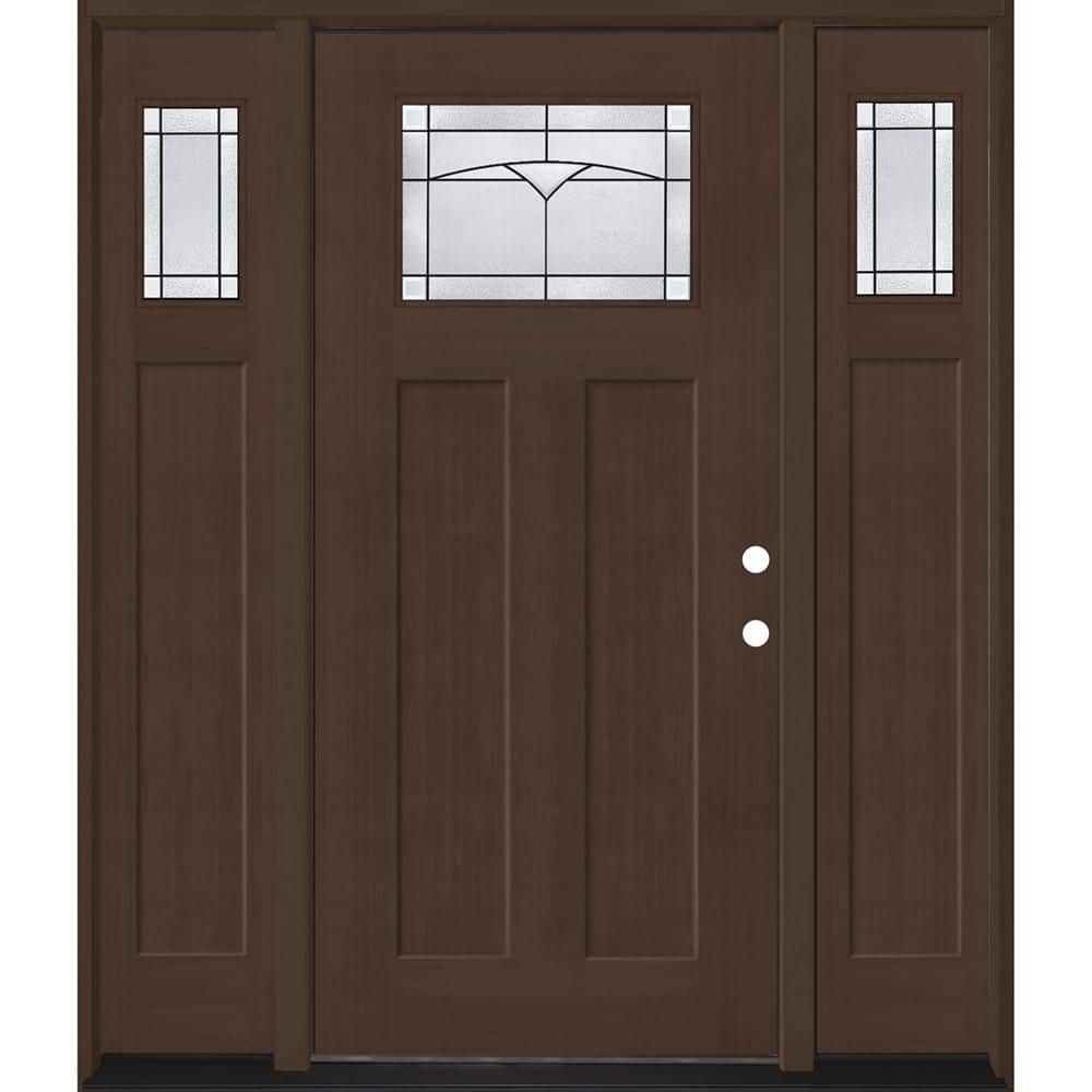 Regency 64 in. x 80 in. 1/4 TopL Horizon Glass LHIS Hickory Fir Fiberglass Prehung Front Door w/12in-1/4Top SLs 4-9/16 price history on PriceWatchPro