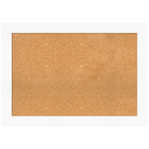 Cabinet White 41.38 in. x 29.38 in. Framed Corkboard Memo Board