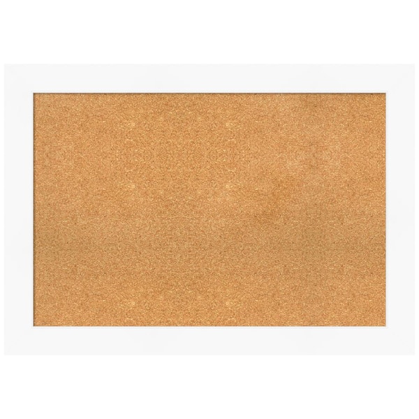 Amanti Art Cabinet White 41.38 in. x 29.38 in. Framed Corkboard Memo Board