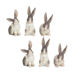 Resin Rabbit Figurine Set of 6