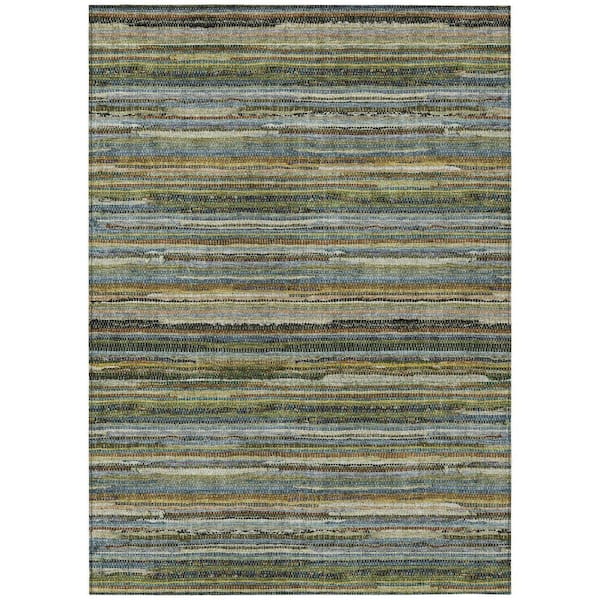 Chantille Machine Washable Indoor/Outdoor Abstract ACN2717 Green 10 ft. x 14 ft. Area Rug